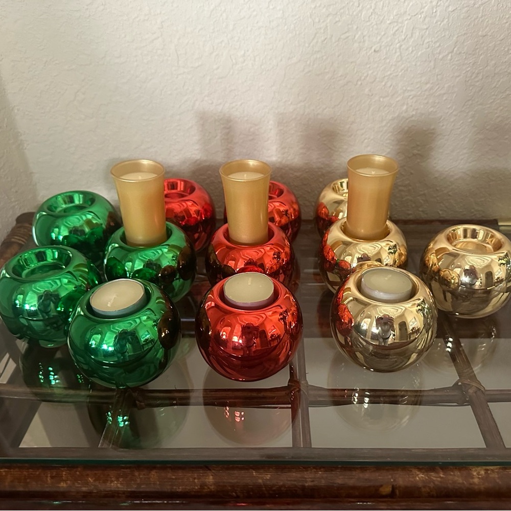 Christmas Ball Candle Holders